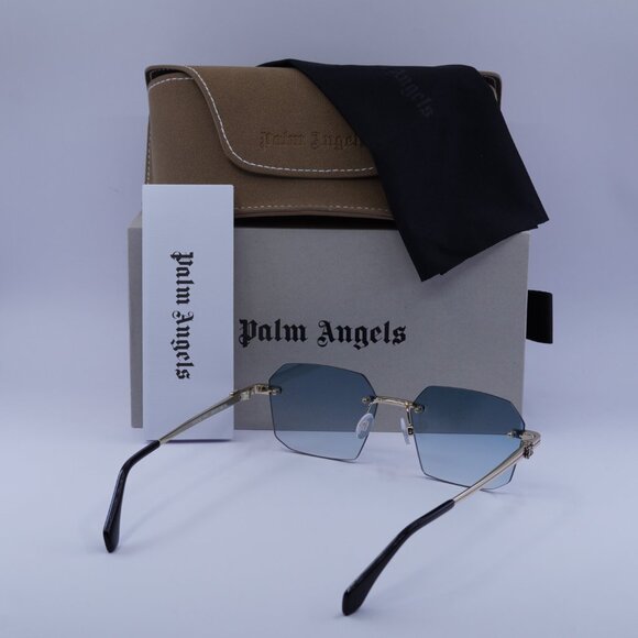 Palm Angels PERI10G QUARTZ 7644 Geometric Sunglasses - Gold/Blue - Picture 10 of 10